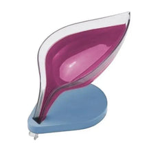 Load image into Gallery viewer, Leaf Shape Soap Box Bathroom soap holder Dish Storage Plate Tray Bathroom Soap Holder Case Bathroom Supplies bathroom gadgets Drainage Soap Holder-Leaf Soap Storage Box-Vertical Manual Soap Holder-Suction Cup Drain Soap Box for Shower Bathroom Kitchen