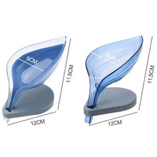 Load image into Gallery viewer, Leaf Shape Soap Box Bathroom soap holder Dish Storage Plate Tray Bathroom Soap Holder Case Bathroom Supplies bathroom gadgets Drainage Soap Holder-Leaf Soap Storage Box-Vertical Manual Soap Holder-Suction Cup Drain Soap Box for Shower Bathroom Kitchen