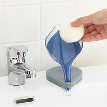 Load image into Gallery viewer, Leaf Shape Soap Box Bathroom soap holder Dish Storage Plate Tray Bathroom Soap Holder Case Bathroom Supplies bathroom gadgets Drainage Soap Holder-Leaf Soap Storage Box-Vertical Manual Soap Holder-Suction Cup Drain Soap Box for Shower Bathroom Kitchen
