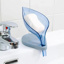 Load image into Gallery viewer, Leaf Shape Soap Box Bathroom soap holder Dish Storage Plate Tray Bathroom Soap Holder Case Bathroom Supplies bathroom gadgets Drainage Soap Holder-Leaf Soap Storage Box-Vertical Manual Soap Holder-Suction Cup Drain Soap Box for Shower Bathroom Kitchen
