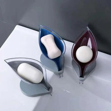 Load image into Gallery viewer, Leaf Shape Soap Box Bathroom soap holder Dish Storage Plate Tray Bathroom Soap Holder Case Bathroom Supplies bathroom gadgets Drainage Soap Holder-Leaf Soap Storage Box-Vertical Manual Soap Holder-Suction Cup Drain Soap Box for Shower Bathroom Kitchen