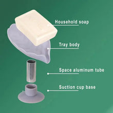 Load image into Gallery viewer, Leaf Shape Soap Box Drain Soap Holder Box Kichen Bathroom Accessories Toilet Laundry Soap Box Bathroom Supplies Tray Gadgets Soap Holder Leaf-Shape Self Draining Soap Dish Holder Not Punched Easy Clean Bar Soap Holder With Suction Cup Soap Dish