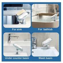 Load image into Gallery viewer, Leaf Shaped Soap Dish Holder Suction Cup Soap Dish For Bathroom Shower Soap Box Sponge Soap Holder Storage Tray Soap container Soap Dish Holder Lotus Leaf Shape With Suction Cup Drain Detachable Soap Box Not Punched Toilet Bath Drain Shelf Storage