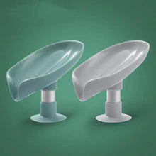 Load image into Gallery viewer, Leaf Shaped Soap Dish Holder Suction Cup Soap Dish For Bathroom Shower Soap Box Sponge Soap Holder Storage Tray Soap container Soap Dish Holder Lotus Leaf Shape With Suction Cup Drain Detachable Soap Box Not Punched Toilet Bath Drain Shelf Storage