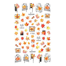 Load image into Gallery viewer, Leaf With Lines Nails Sticker Designer Fruit Nail Art 3D Decals Acrylic Designs Self Adhesive Manicure Slider Stickers Glitter Decals Love Nail Sequins Laser Heart Nail Supplies Sparkle Nail Accessories Star Accessories Heart Nail Art