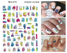 Load image into Gallery viewer, Leaf With Lines Nails Sticker Designer Fruit Nail Art 3D Decals Acrylic Designs Self Adhesive Manicure Slider Stickers Glitter Decals Love Nail Sequins Laser Heart Nail Supplies Sparkle Nail Accessories Star Accessories Heart Nail Art