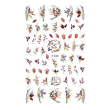 Load image into Gallery viewer, Leaf With Lines Nails Sticker Designer Fruit Nail Art 3D Decals Acrylic Designs Self Adhesive Manicure Slider Stickers Glitter Decals Love Nail Sequins Laser Heart Nail Supplies Sparkle Nail Accessories Star Accessories Heart Nail Art