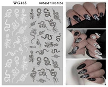 Load image into Gallery viewer, Leaf With Lines Nails Sticker Designer Fruit Nail Art 3D Decals Acrylic Designs Self Adhesive Manicure Slider Stickers Glitter Decals Love Nail Sequins Laser Heart Nail Supplies Sparkle Nail Accessories Star Accessories Heart Nail Art
