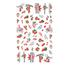 Load image into Gallery viewer, Leaf With Lines Nails Sticker Designer Fruit Nail Art 3D Decals Acrylic Designs Self Adhesive Manicure Slider Stickers Glitter Decals Love Nail Sequins Laser Heart Nail Supplies Sparkle Nail Accessories Star Accessories Heart Nail Art