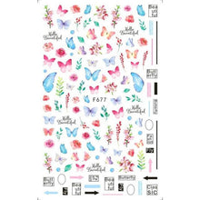 Load image into Gallery viewer, Leaf With Lines Nails Sticker Designer Fruit Nail Art 3D Decals Acrylic Designs Self Adhesive Manicure Slider Stickers Glitter Decals Love Nail Sequins Laser Heart Nail Supplies Sparkle Nail Accessories Star Accessories Heart Nail Art