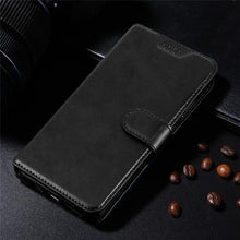 Load image into Gallery viewer, Leather Black Flip Case for iPhone XS Max X XR 12 Mini 11 Pro 7 8 Wallet Stand Cover Flip Wallet Leather Case with Secure Buckle Closing Lock and Bracket Function