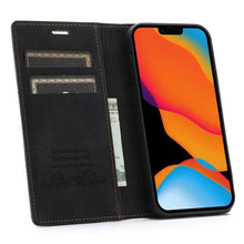 Load image into Gallery viewer, Leather Case Folding Flip Case with Kickstand Credit Card Slot Magnetic Closure Protective Case for iPhone Leather Case For iPhone 14 13 12 11 Pro Mini Flip Case Cover