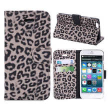 Load image into Gallery viewer, Leather Case For iPhone 11 12 13 14 Pro Max Mini XR XS Max X 8 7 Plus Leopard Flip Case Cover For iPhone Wallet Case Compatible with iPhone with Adjustable Stand and 2 Card Holders Shock Protection Lightweight Phone Case