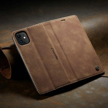Load image into Gallery viewer, Leather Case For iPhone 14 13 11 12 Mini Pro XS XR Max Luxury Magnetic Flip Phone Case For iPhone Business Classic Wallet Cover Leather Magnetic Flip Back Stand Case/Cover