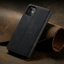 Load image into Gallery viewer, Leather Case For iPhone 14 13 11 12 Mini Pro XS XR Max Luxury Magnetic Flip Phone Case For iPhone Business Classic Wallet Cover Leather Magnetic Flip Back Stand Case/Cover
