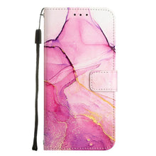 Load image into Gallery viewer, Leather Flip Phone Case For iPhone 14 13 12 Mini 11 Pro XS Max Cute Card Slot Wallet Cover Marble Pattern PU Leather Shockproof Flip Wallet Case with Stand Magnetic Money Pouch Silicone Bumper Phone Case