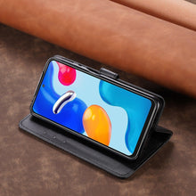Load image into Gallery viewer, Leather Flip Wallet Case For Xiaomi Redmi Note 11 10 9 8 7 6 5 Pro 4X 8T 9T 9A 9C 6A 8A 7A POCO M3 X3 NFC Mi 10 11 Protect Cover Premium Faux Leather Wallet Case Flip Cover For Redmi