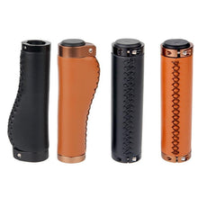 Load image into Gallery viewer, Leather Mountain Bike Scooter Bicycle Handlebar Cover Handle Grips Non-Slip Lock-on Bike Handlebar Grips Locking Non-Slip-PU Bicycle Handle Grip Bike Grips Widen Holding Surface For Cycling Mountain And Bicycles
