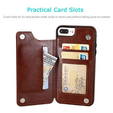 Load image into Gallery viewer, Leather Retro Card Holder Flip Cover for iPhone 11 12 13 14 Pro Max Mini Wallet Case iPhone 11 PU Leather Flip Cover Wallet Case For iPhone