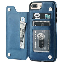 Load image into Gallery viewer, Leather Retro Card Holder Flip Cover for iPhone 11 12 13 14 Pro Max Mini Wallet Case iPhone 11 PU Leather Flip Cover Wallet Case For iPhone