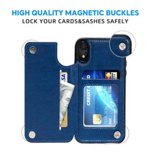 Load image into Gallery viewer, Leather Retro Card Holder Flip Cover for iPhone 11 12 13 14 Pro Max Mini Wallet Case iPhone 11 PU Leather Flip Cover Wallet Case For iPhone