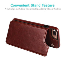 Load image into Gallery viewer, Leather Retro Card Holder Flip Cover for iPhone 11 12 13 14 Pro Max Mini Wallet Case iPhone 11 PU Leather Flip Cover Wallet Case For iPhone