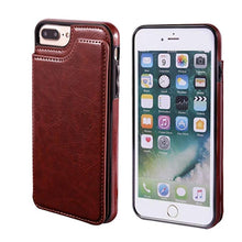 Load image into Gallery viewer, Leather Retro Card Holder Flip Cover for iPhone 11 12 13 14 Pro Max Mini Wallet Case iPhone 11 PU Leather Flip Cover Wallet Case For iPhone
