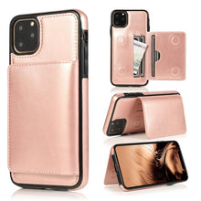 Load image into Gallery viewer, Leather Wallet Case For iPhone 11 Pro Max XS Max XR X 8 7 6S 6Plus 5 5S With Stand Card Pocket Case Cover Shockproof Texture PU Leather Wallet Cover