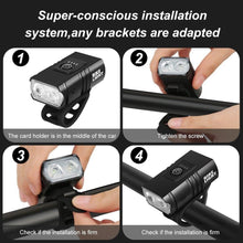 Load image into Gallery viewer, LED Bicycle Light Front USB Rechargeable 1000 Lumen Bike Front Lamp Mountain Bicycle Headlight Adjustable Lightness And Flashlight With Waterproof IPX5 And Large Capacity Battery