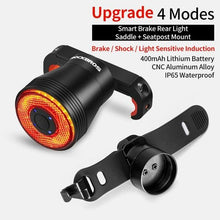 Load image into Gallery viewer, LED Bicycle Waterproof USB Charging Taillight Cycling Flashlight Auto Brake Sensing Smart Bicycle Rear Brake Lights Braking Sensing Taillights USB Rechargeable Ultra Bright LED Warning Bicycle Flashlight