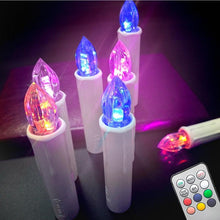 Load image into Gallery viewer, LED Candle Lamp Simulation Flame Light Warm Candle Family Party Christmas Birthday Party Decorated With Candles Ivory Battery Operated LED Taper Candles With Remote Control Christmas Candles