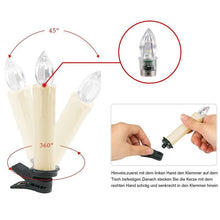 Load image into Gallery viewer, LED Candle Lamp Simulation Flame Light Warm Candle Family Party Christmas Birthday Party Decorated With Candles Ivory Battery Operated LED Taper Candles With Remote Control Christmas Candles