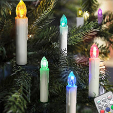 Load image into Gallery viewer, LED Candle Lamp Simulation Flame Light Warm Candle Family Party Christmas Birthday Party Decorated With Candles Ivory Battery Operated LED Taper Candles With Remote Control Christmas Candles
