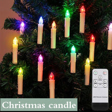 Load image into Gallery viewer, LED Candle Lamp Simulation Flame Light Warm Candle Family Party Christmas Birthday Party Decorated With Candles Ivory Battery Operated LED Taper Candles With Remote Control Christmas Candles