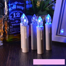 Load image into Gallery viewer, LED Candle Lamp Simulation Flame Light Warm Candle Family Party Christmas Birthday Party Decorated With Candles Ivory Battery Operated LED Taper Candles With Remote Control Christmas Candles