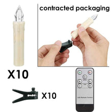 Load image into Gallery viewer, LED Candles Light Flameless Remote Control For Home Dinner Party Christmas Tree Candle LED Flameless Taper Candles Flickering with Remote Timer Battery Operated Waterproof Christmas Tree Candles Warm White Window Candles Decoration Lamp Light New Years