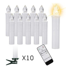 Load image into Gallery viewer, LED Candles Light Flameless Remote Control For Home Dinner Party Christmas Tree Candle LED Flameless Taper Candles Flickering with Remote Timer Battery Operated Waterproof Christmas Tree Candles Warm White Window Candles Decoration Lamp Light New Years