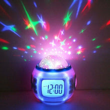 Load image into Gallery viewer, LED Digital Alarm Clock Alarm Clock for Kids Clocks Digital with LED Display Projection Music Star Sky Projection Calendar Thermometer Snooze Starry Star Glowing Alarm Clock For Children Baby Room Calendar Thermometer Night Light Projector