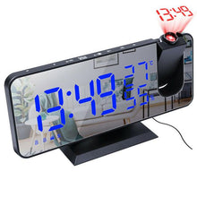 Load image into Gallery viewer, LED Digital Alarm Clock Projection Clock Radios Loud Ceiling Alarm Clock for Heavy Sleepers Snooze Dual Clock Bedside Dimmer with USB Charger Digital LED Clock FM Radio Table Electronic Desktop Clocks USB Wake Up FM Radio Time Projector Snooze Function