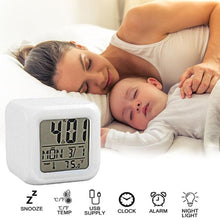 Load image into Gallery viewer, LED Digital Smart Alarm Clock Electronic Desktop Clocks LCD Display Showing Time Alarm Date Bedside Alarm Clocks with Snooze for Bedroom Kitchen Office Battery Operated Watch Table Electronic Desktop Clocks USB Wake Up Clock Wake Up Time
