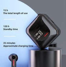 Load image into Gallery viewer, LED Display Bluetooth 5.0 Wireless Headphone Magnetic 9D Stereo Sound Earbud Sports Easy Pairing Earphone With Microphone Bluetooth In Ear Built-in Mic Headset For Sport Black Headphones Wireless Light Weight Design