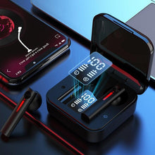 Load image into Gallery viewer, LED Display Bluetooth 5.0 Wireless Headphone Magnetic 9D Stereo Sound Earbud Sports Easy Pairing Earphone With Microphone Bluetooth In Ear Built-in Mic Headset For Sport Black Headphones Wireless Light Weight Design