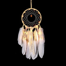 Load image into Gallery viewer, LED Dream Catcher Lamp Flying Wind Chimes Lighting Dream-catcher Handmade Ornaments Traditional Gifts Feather Pendant Romantic Creative Wall Hanging Home Wall Decoration Ornament Craft Native American Style