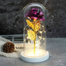 Load image into Gallery viewer, LED Glass Cover Simulation Foil Rose Flower