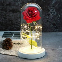 Load image into Gallery viewer, LED Glass Cover Simulation Foil Rose Flower
