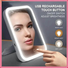 Load image into Gallery viewer, LED Makeup Mirror Touch Screen 3 Light Portable Standing Folding Vanity Mirror