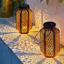 Load image into Gallery viewer, LED Metal Lantern Solar Lamp