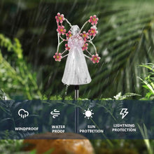 Load image into Gallery viewer, LED Solar Angel Garden Stake Lights