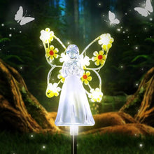 Load image into Gallery viewer, LED Solar Angel Garden Stake Lights