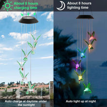 Load image into Gallery viewer, LED Solar Hummingbird Wind Chime